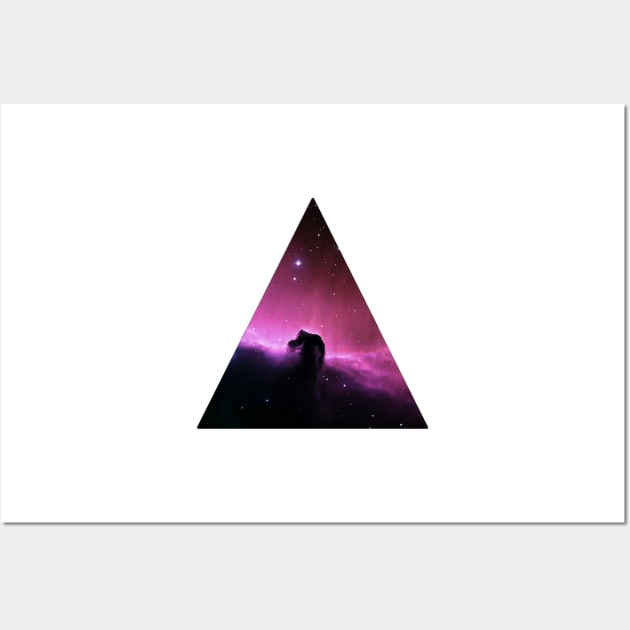 Purple Horsehead Nebula Triangle Wall Art by luckylucy